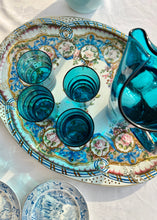Load image into Gallery viewer, Turquoise Art Deco jug and set of four vintage glass beakers
