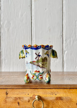 Load image into Gallery viewer, Antique French faience vase with windmill decoration