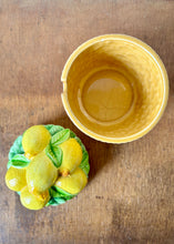 Load image into Gallery viewer, Majolica lemon pot with basket effect base