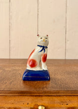 Load image into Gallery viewer, Hand painted cat on blue cushion