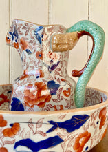 Load image into Gallery viewer, Large Ironstone China Imari jug and bowl