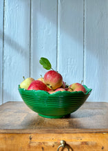Load image into Gallery viewer, Antique green cabbage ware antique bowl