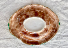 Load image into Gallery viewer, English Majolica corn and faux wicker bread platter