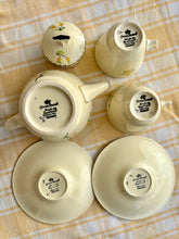 Load image into Gallery viewer, Tea pot and pair of cups and saucers by Crown Ducal