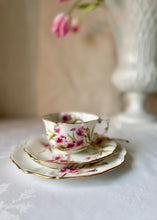 Load image into Gallery viewer, Antique hand painted porcelain floral trio