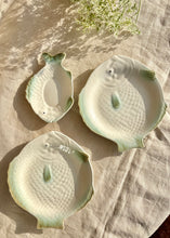 Load image into Gallery viewer, A set of 6 white and eau de nil fish plates by Shorter & Son