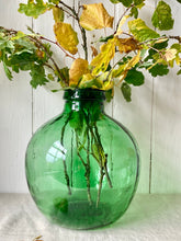 Load image into Gallery viewer, Large French Viresa green glass globe vase