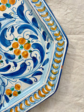 Load image into Gallery viewer, Octagonal Italian wall plate with floral design