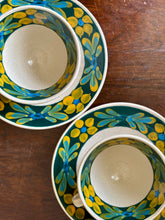 Load image into Gallery viewer, A French set of two cups and saucers and matching milk jug