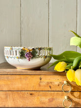 Load image into Gallery viewer, French faience decorative bowl with reticulated rim