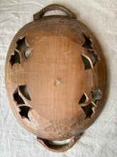 Load image into Gallery viewer, Hand carved wooden platter with grapes and vine leaves