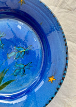 Load image into Gallery viewer, Large studio pottery dish with bluebells and stars