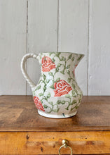 Load image into Gallery viewer, A Clay Craft spongeware jug with pink roses