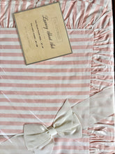 Load image into Gallery viewer, A box-fresh set of Duro pink and white candy striped sheets and pillow cases