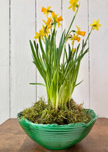 Load image into Gallery viewer, Antique green cabbage ware antique bowl