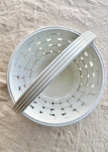 Load image into Gallery viewer, White woven ceramic faux basket/bowl