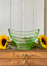 Load image into Gallery viewer, Green press glass Art Deco vase