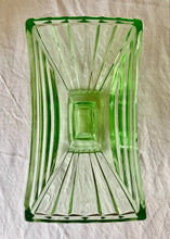 Load image into Gallery viewer, Green press glass Art Deco vase