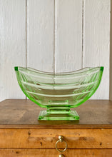 Load image into Gallery viewer, Green press glass Art Deco vase