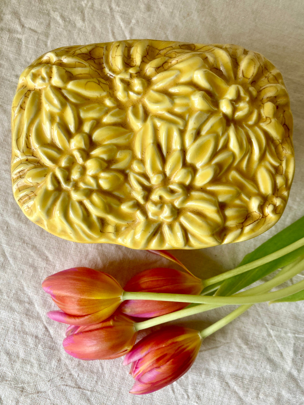 Sunflower butter dish by Sylvac