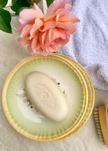 Load image into Gallery viewer, Antique lilac decorated drainer dish and matching plate