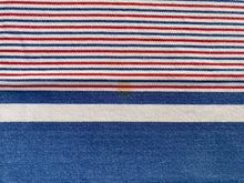 Load image into Gallery viewer, Nautically inspired, square, heavy weight, striped tablecloth