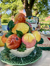 Load image into Gallery viewer, Majolica fruit basket piled high