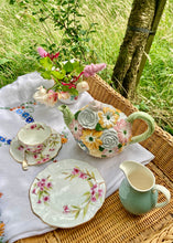 Load image into Gallery viewer, Antique hand painted porcelain floral trio