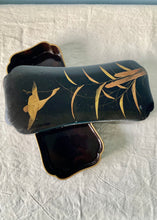 Load image into Gallery viewer, Black box with gilt oriental-inspired decoration
