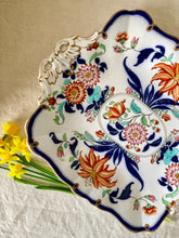 Load image into Gallery viewer, Antique square dahlia and chrysanthemum plate
