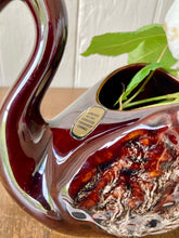 Load image into Gallery viewer, A treacle glaze swan vase by Kernewek Pottery, Cornwall.