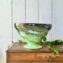 Load image into Gallery viewer, Maling Pottery - large green contoured mantle vase
