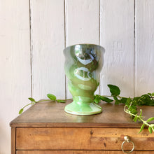 Load image into Gallery viewer, Maling Pottery - large green contoured mantle vase
