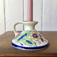Load image into Gallery viewer, A pretty floral Solian Ware ceramic candle holder