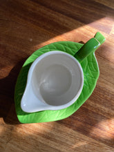 Load image into Gallery viewer, Mint green small jug and matching leaf shaped dish