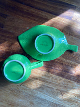 Load image into Gallery viewer, Mint green small jug and matching leaf shaped dish