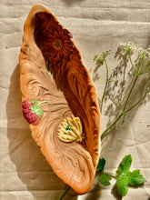 Load image into Gallery viewer, Majolica dish with chrysanthemums and dahlias