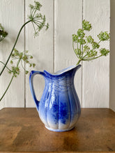 Load image into Gallery viewer, Blue glazed Arthur Wood antique jug with wheat sheaf and roses
