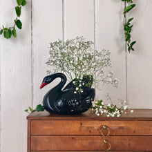 Load image into Gallery viewer, Mid-century black swan vase
