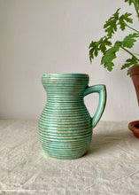 Load image into Gallery viewer, Mid century contoured turquoise vase