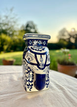 Load image into Gallery viewer, Large blue and white porcelain elephant
