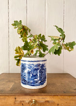 Load image into Gallery viewer, Antique blue transferware planter/pot
