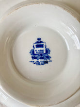 Load image into Gallery viewer, A blue and white footed serving dish by E Wood &amp; Sons
