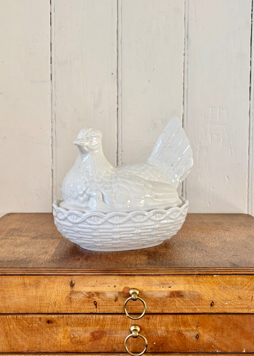 White Portmeirion china chicken egg holder