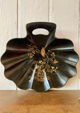 Load image into Gallery viewer, Ebonised papier mache decorative shell dish with gilt decoration
