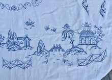 Load image into Gallery viewer, A embroidered Willow Pattern tablecloth
