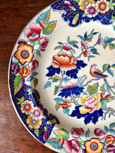 Load image into Gallery viewer, An antique decorative plate with exotic flowers and bird
