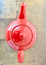 Load image into Gallery viewer, Red 'Globe' vintage tea pot
