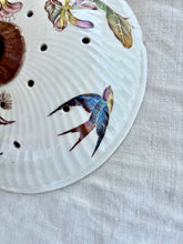 Load image into Gallery viewer, Victorian drainer dish with honeysuckle and swallows
