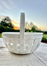 Load image into Gallery viewer, White woven ceramic faux basket/bowl

